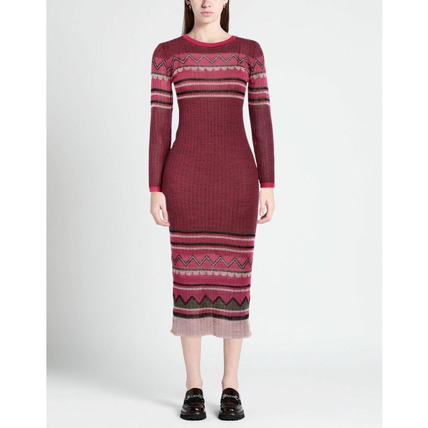 ツインセット レディース ワンピース トップス Midi dresses Magentaの