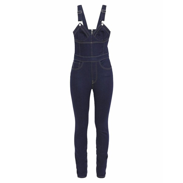 スリーバイワン レディース デニムパンツ ボトムス Overalls Blueの