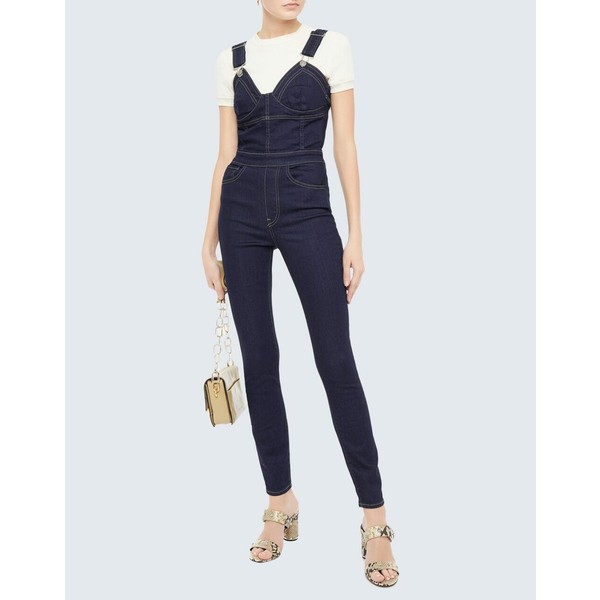 スリーバイワン レディース デニムパンツ ボトムス Overalls Blueの