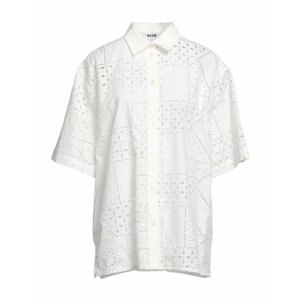 送料無料】 エムエスジイエム レディース シャツ トップス Shirts White-