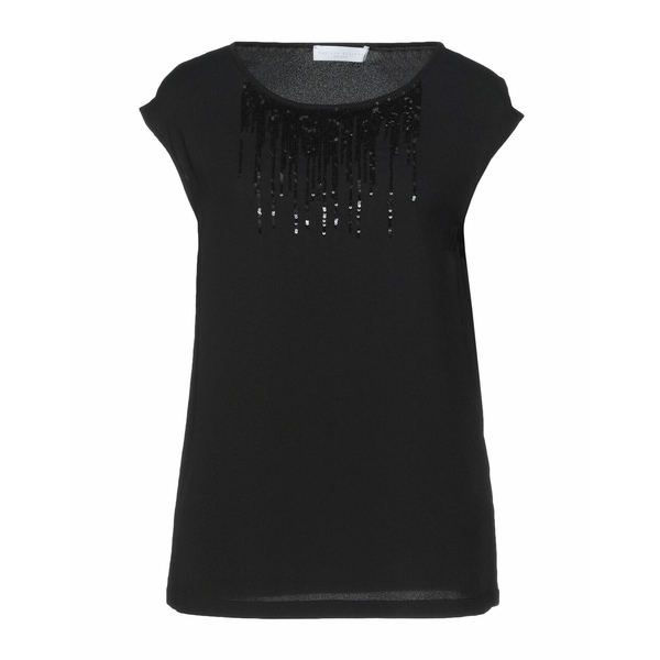 FABIANA FILIPPI 売れ筋商品|||ファビアナ フィリッピ Tシャツ トップス レディース Tops Black FABIANA FILIPPI ファビアナフィリッピ イタリア製 5分袖 T