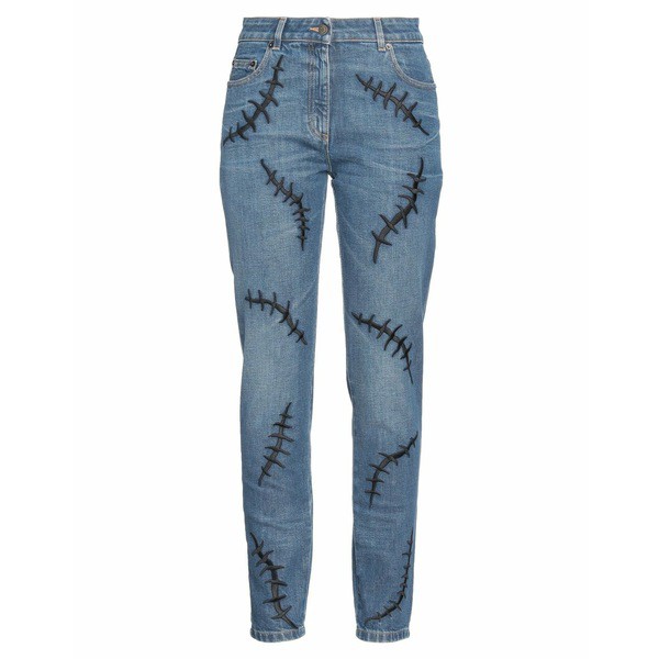 モスキーノ レディース デニムパンツ ボトムス Denim pants Blueの通販