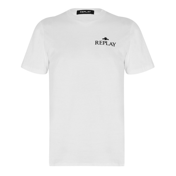 リプレイ メンズ Tシャツ トップス Small Logo T-shirt White 001の