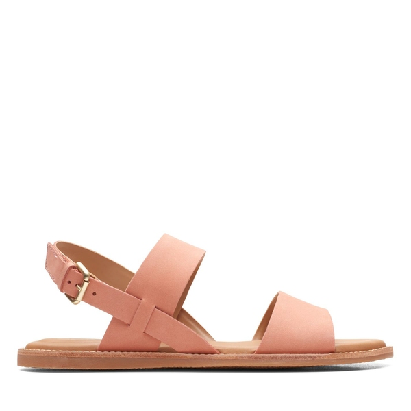 クラークス レディース サンダル シューズ Karsea Strap Flat Sandals Light Coralの通販は