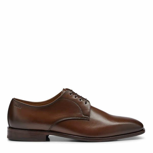 ボス メンズ ドレスシューズ シューズ Leather Derby Shoes Medium Brown