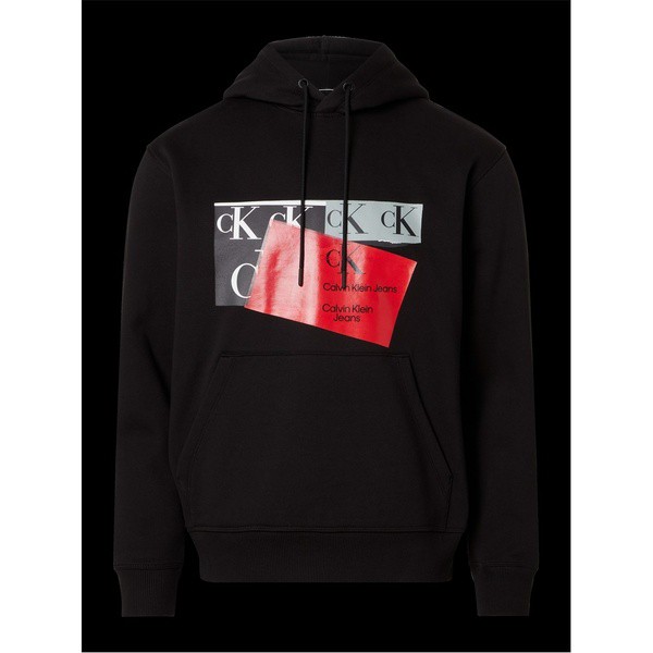 カルバンクライン メンズ パーカー・スウェットシャツ アウター DISRUPTED CK BOX URBAN HOODIE CK Black BEHの通販は