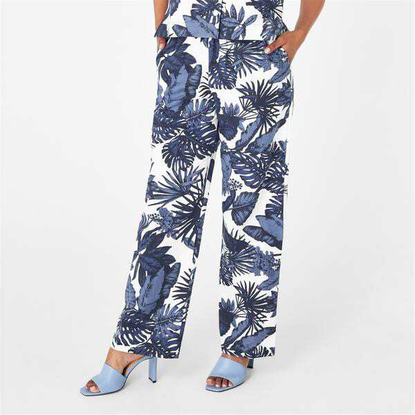 ビバ レディース カジュアルパンツ ボトムス Linen Trousers Palm Print