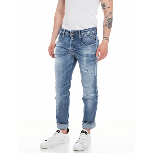 リプレイ メンズ デニムパンツ ボトムス Anbass Slim Jeans Med Blue 009の通販は 52,800円