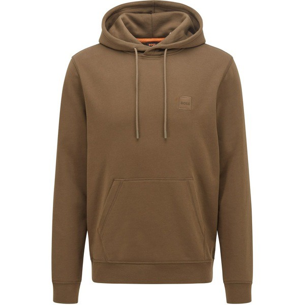 ボス メンズ パーカー・スウェットシャツ アウター Wetalk Logo Patch Hoodie Dark Green 308の通販は