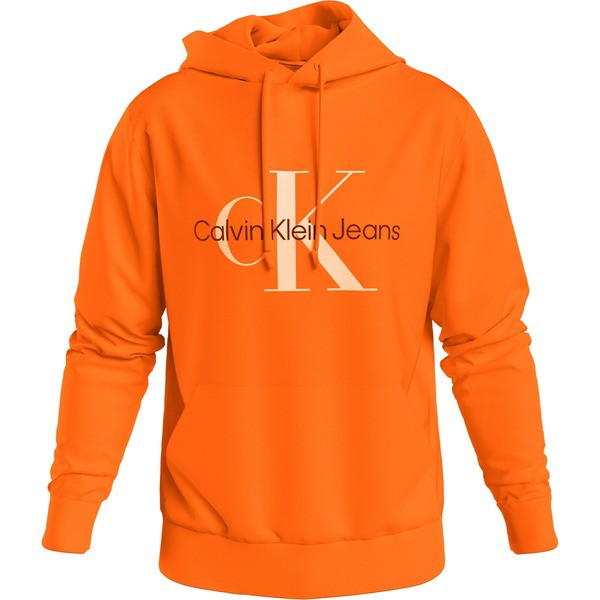 カルバンクライン メンズ パーカー・スウェットシャツ アウター SEASONAL MONOLOGO REGULAR HOODIE Vib Orange  SCB｜au PAY マーケット