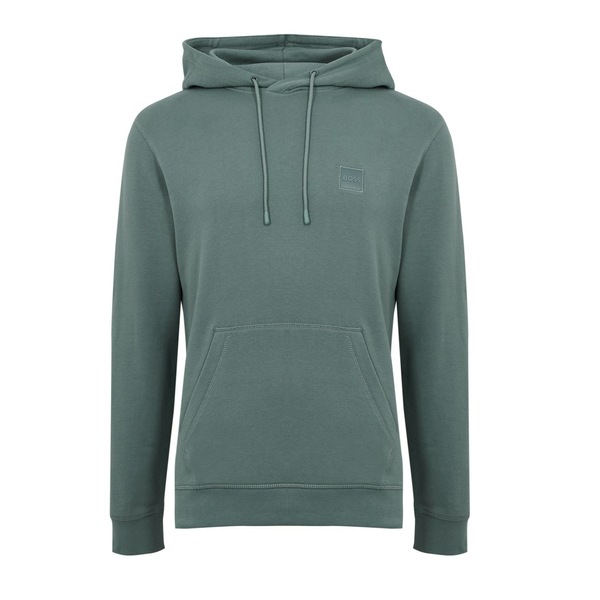 ボス メンズ パーカー・スウェットシャツ アウター Wetalk Logo Patch Hoodie Open Green 375の通販はパーカー