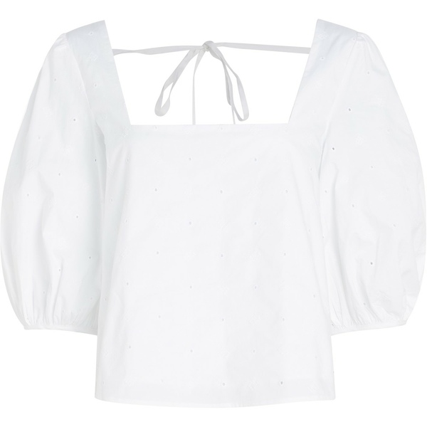 トミー ヒルフィガー レディース シャツ トップス ORGANIC SHORT SLEEVE BLOUSE Th Optic Whiteの通販は