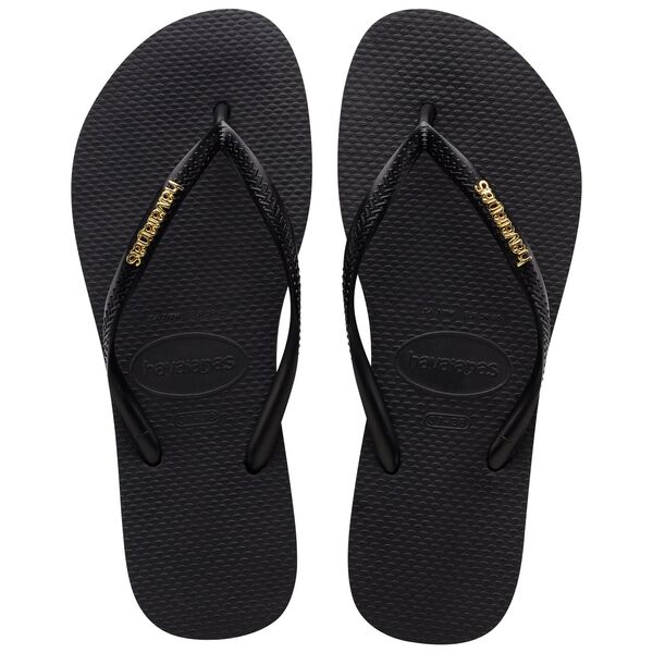 ハワイアナス レディース サンダル シューズ Havaianas Slim L Met Ld33 Black/Goldの通販は
