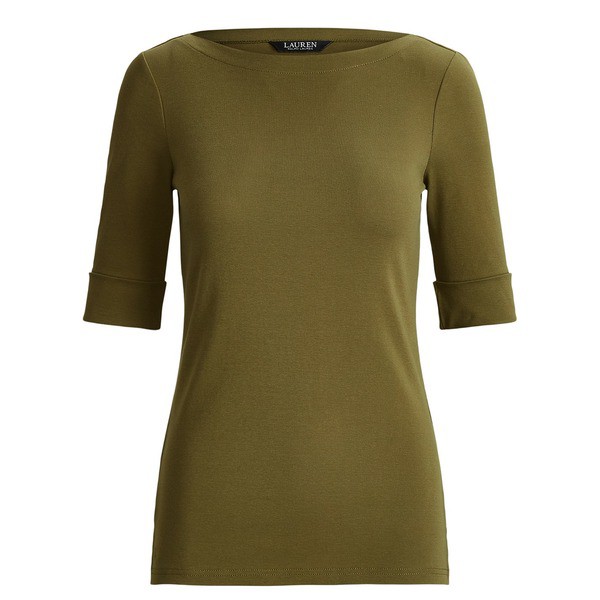 ラルフローレン レディース Tシャツ トップス Judy Elbow Sleeve T Shirt Olive Fernの通販は 12,760円