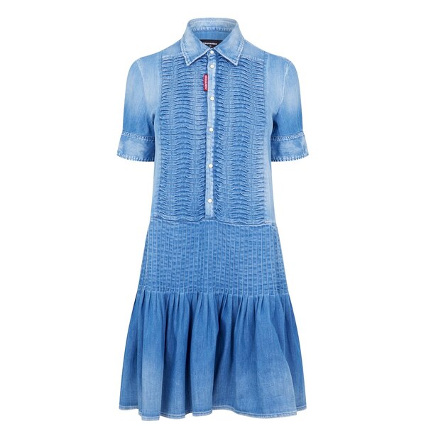 ディースクエアード レディース ワンピース トップス Stitch Pleat Mini Dress Blue 470の通販は