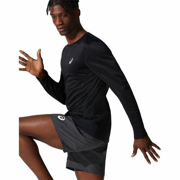 アシックス メンズ Tシャツ トップス Mens Core LS Running Top Blackの通販は