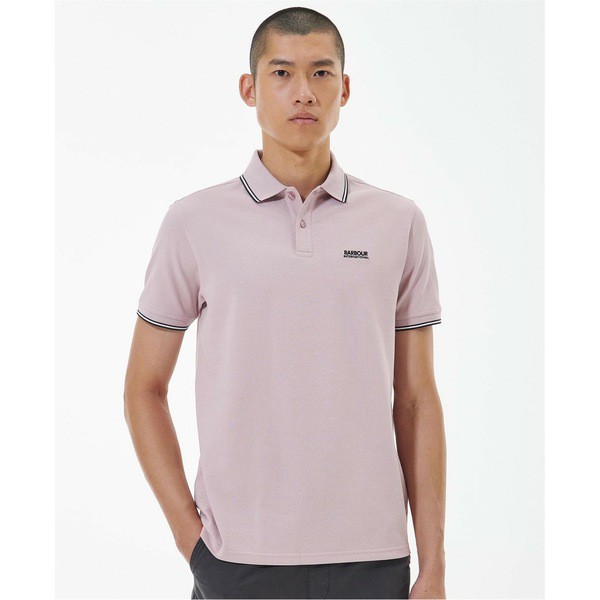 バブアー メンズ ポロシャツ トップス Rider Tipped Polo Shirt Dusk Pinkの通販は