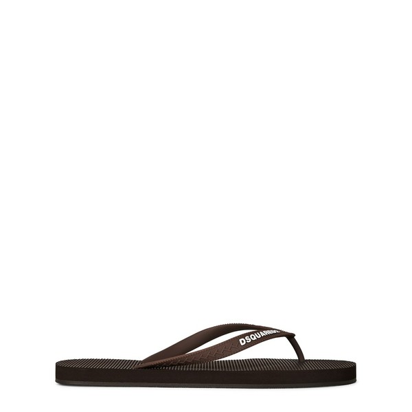 ディースクエアード メンズ サンダル シューズ Logo Flip Flops Brown 5081