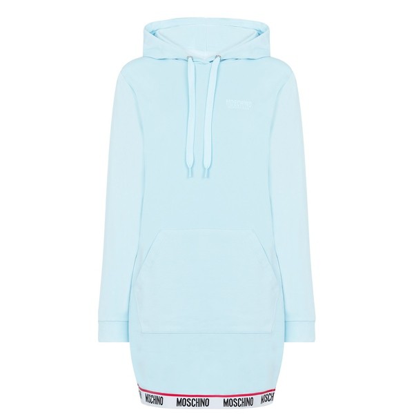 モスキーノ レディース ワンピース トップス Hooded Sweatshirt Dress Blue A0332の通販は