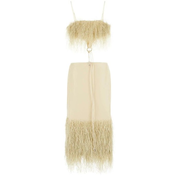 ジャクエムス レディース ワンピース トップス La Robe Raphia Fringed