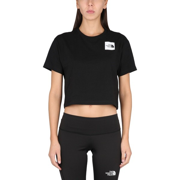 ノースフェイス レディース Tシャツ トップス Cropped T-shirt BLACKの