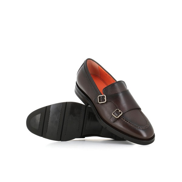 サントーニ メンズ スリッポン・ローファー シューズ Buckle Loafer Brown