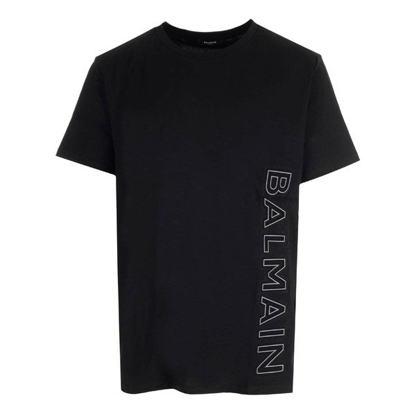 バルマン メンズ Tシャツ トップス Black T-shirt With Embossed Logo