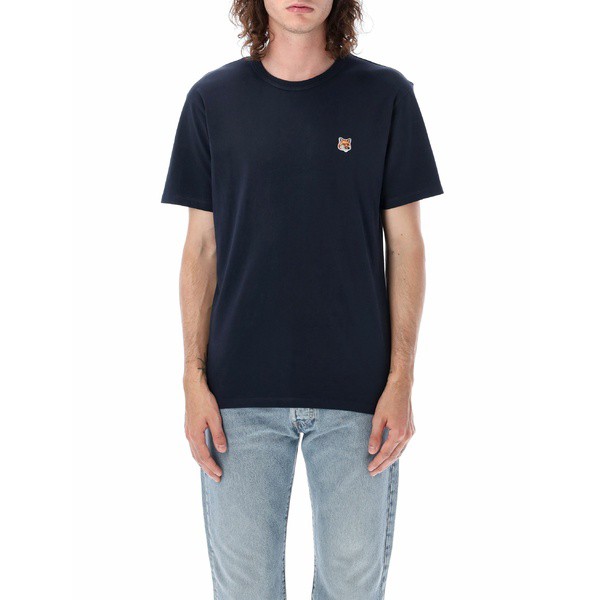 メゾン キツネ メンズ Tシャツ トップス Fox Head Patch T-shirt NAVY