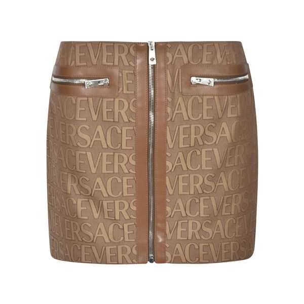 ヴェルサーチ レディース スカート ボトムス Logo Printed Skirt Brown