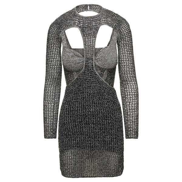 ディオンリー レディース ワンピース トップス Mesh Bustier Dress Grey