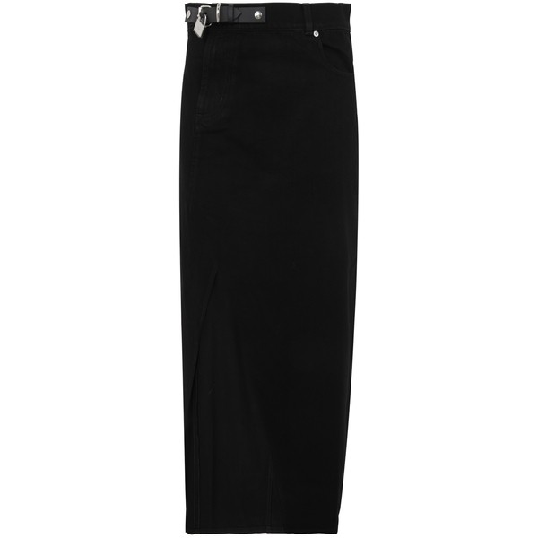 レディース スカート ボトムス Padlock Strap Long Slit Skirt Black