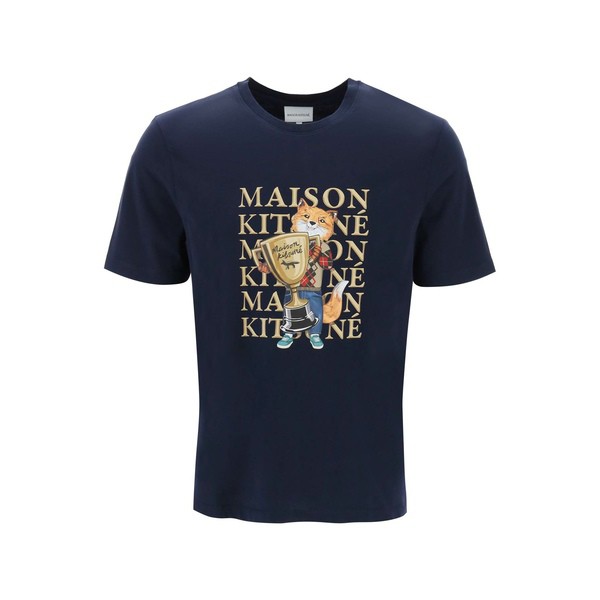 メゾン キツネ メンズ Tシャツ トップス Fox Champion T-shirt NAVY (Blue)