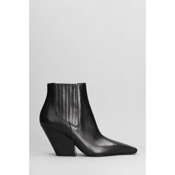 カサディ レディース ブーツ シューズ Ankle Boots In Black Leather