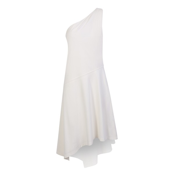 レディース ワンピース トップス White One-shoulder Dress White