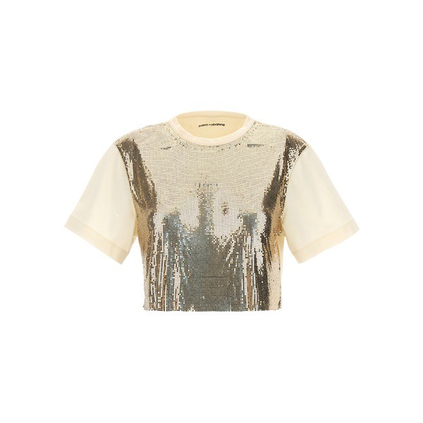 パコ・ラバンヌ レディース Tシャツ トップス Metal Sequin Top Gold