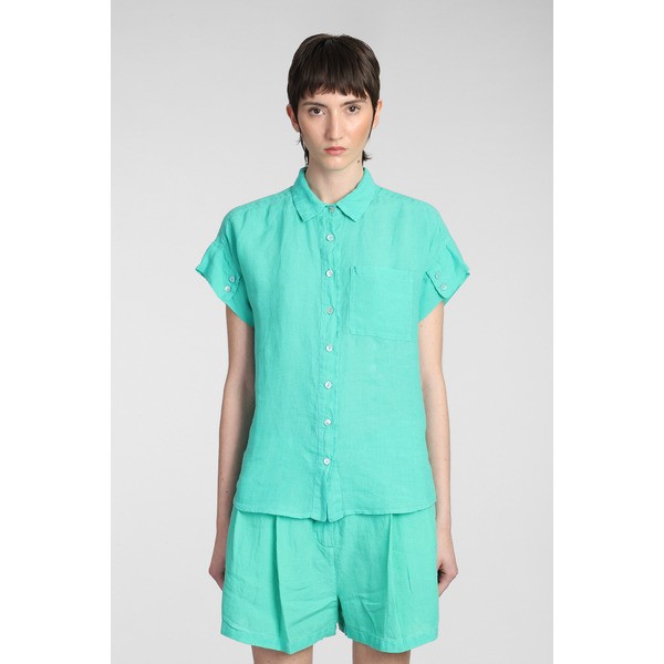 １２０％リノ レディース シャツ トップス Shirt In Green Linen green