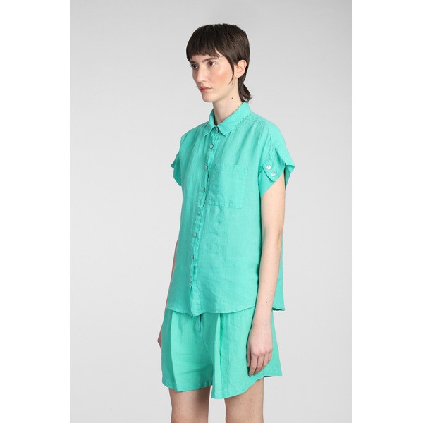 １２０％リノ レディース シャツ トップス Shirt In Green Linen green