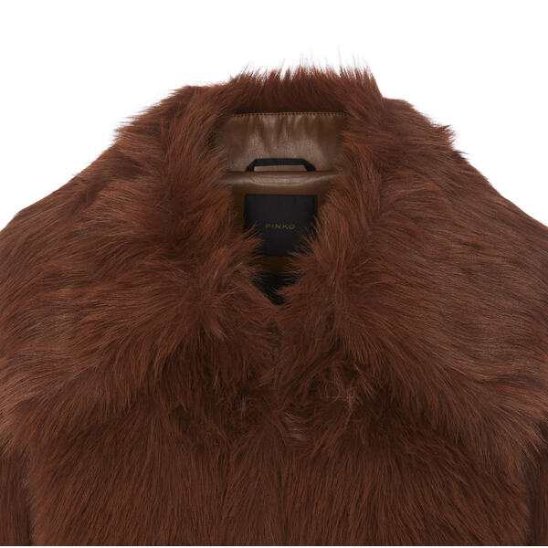 Fleet Street Ltd. Women's Faux Fur Button up Swing Coat, Brown