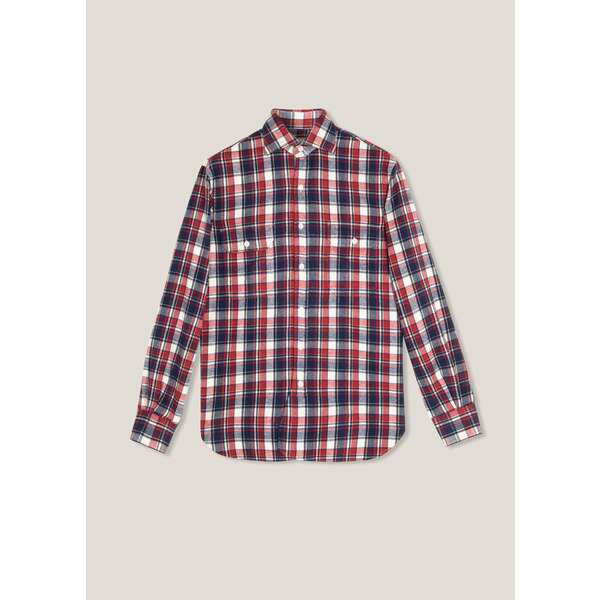 ドッピアアー メンズ シャツ トップス Aantero Red Flannel Checked