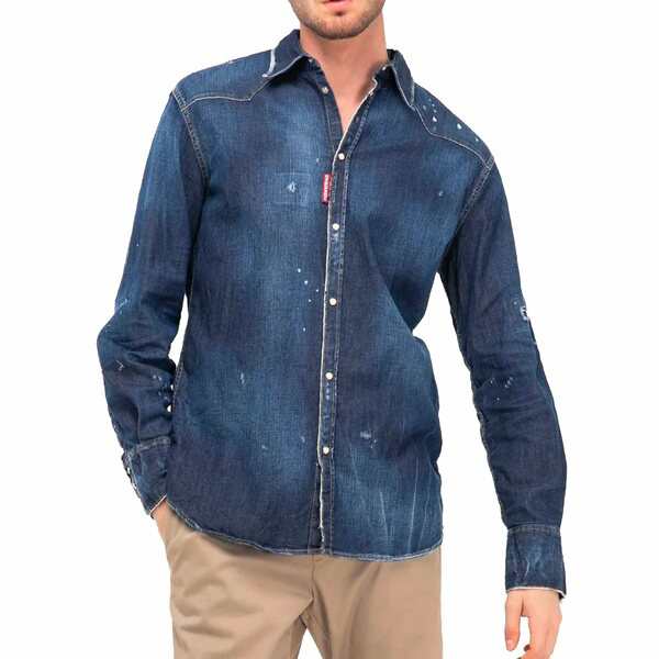 ディースクエアード メンズ シャツ トップス Cotton Denim Shirt Blue