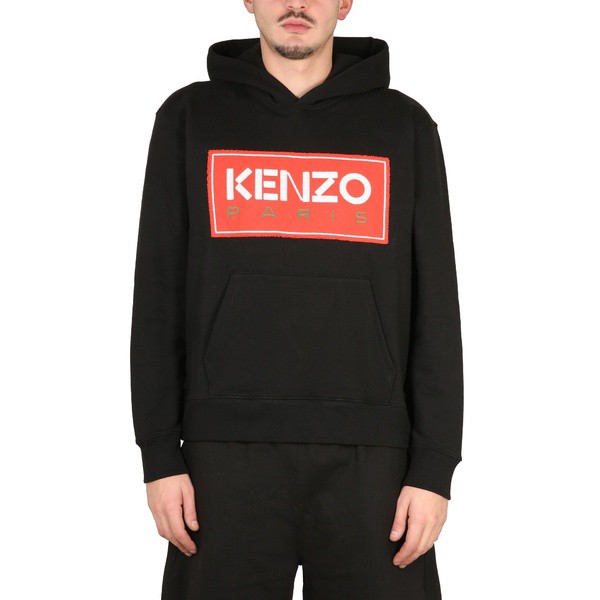 ケンゾー メンズ パーカー・スウェットシャツ アウター Hoodie BLACKの