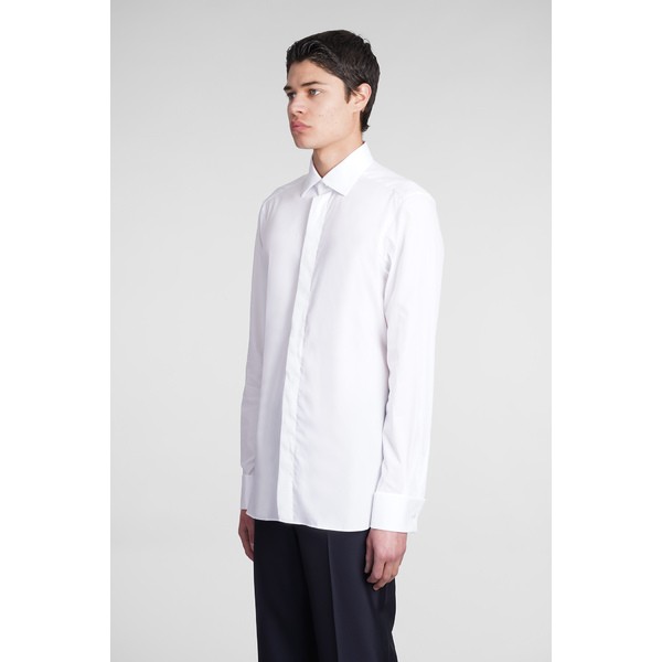 ゼニア メンズ シャツ トップス Shirt In White Cotton whiteの通販は