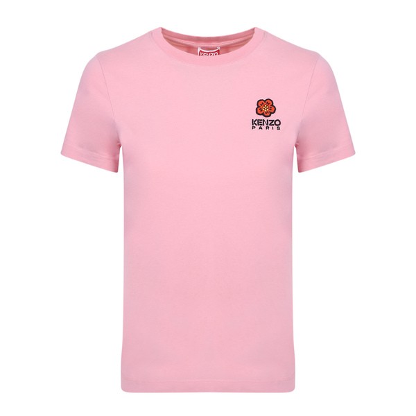 ケンゾー レディース Tシャツ トップス Logo-embroidered Pink T-shirt