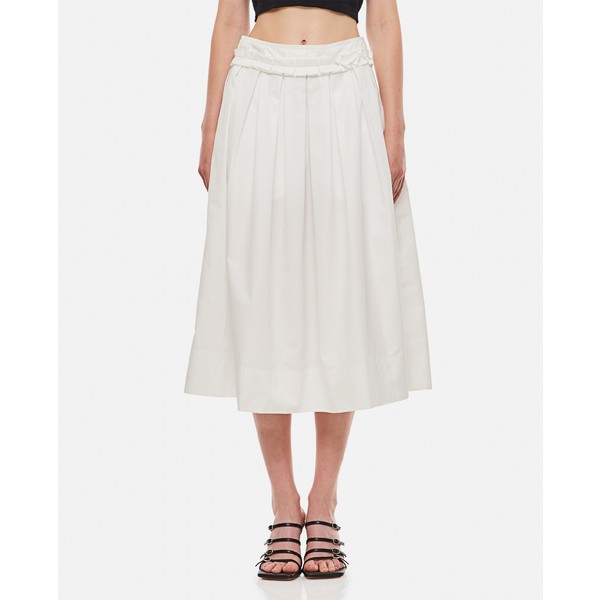 プランシー レディース スカート ボトムス Pleated Cotton Midi Skirt