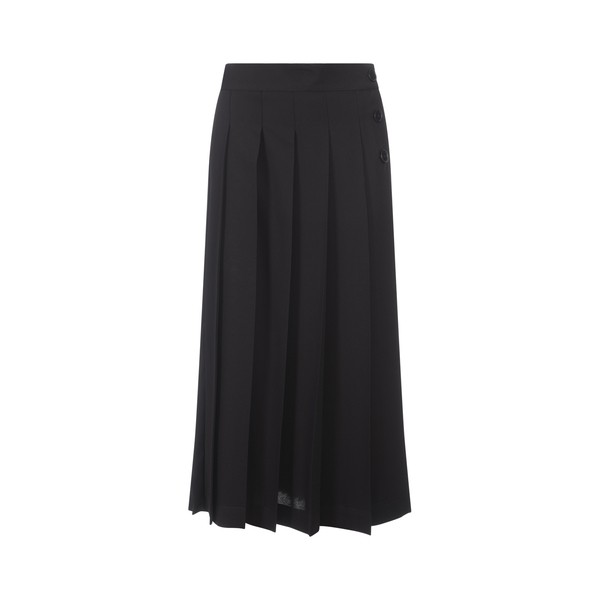 エムエスジイエム レディース スカート ボトムス Black Pleated Long