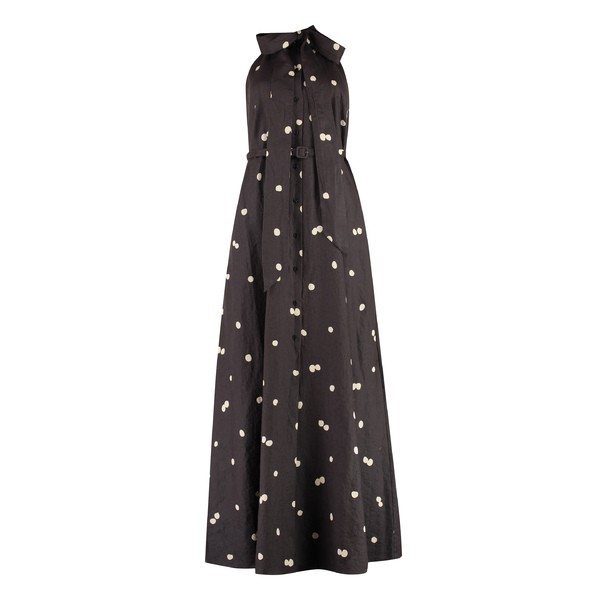 アスペジ レディース ワンピース トップス Polka Dot Print Long Dress