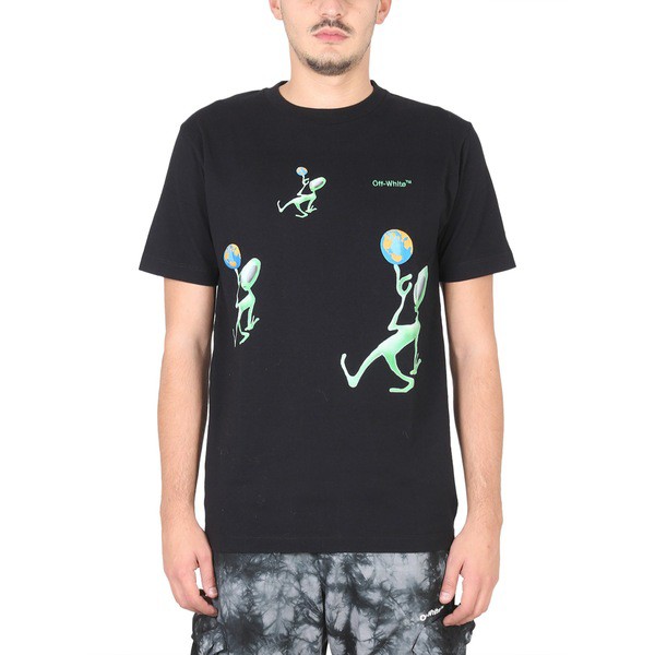 オフホワイト メンズ Tシャツ トップス Alien Arrow T-shirt NERO