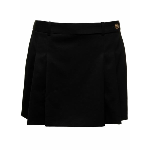 ヴェルサーチ レディース スカート ボトムス Pleated Mini Skirt Black