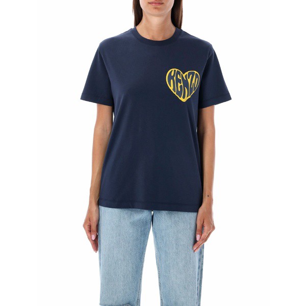 ケンゾー レディース Tシャツ トップス Heart Loose T-shirt NAVYの