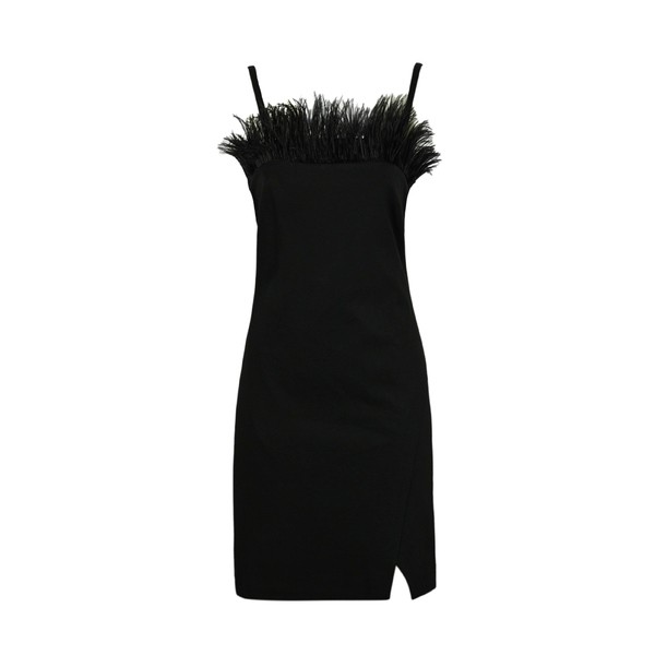 ツインセット レディース ワンピース トップス Sheath Dress With Feathers